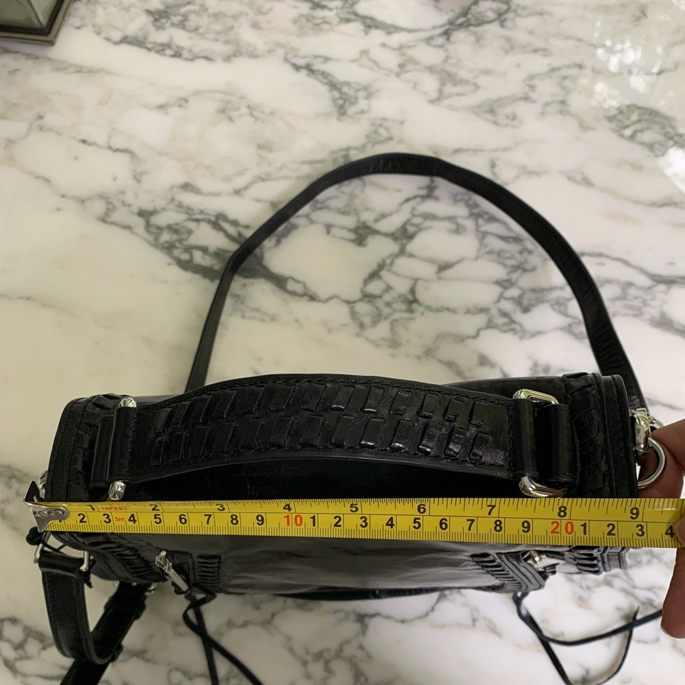 Rebecca Minkoff Black Leather Crossbody Vanity Saddle Bag - Picture 9 of 11